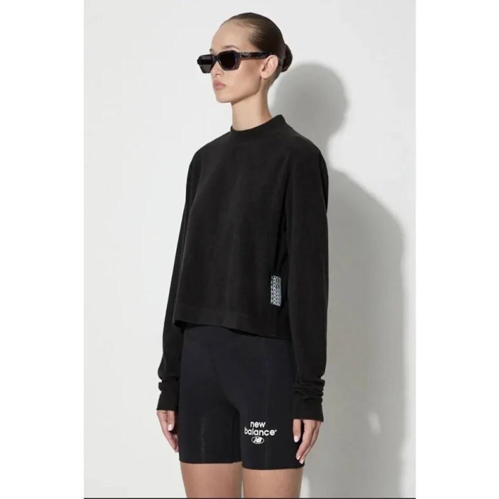 Rains Black Fleece Sweatshirt Size Small NWT